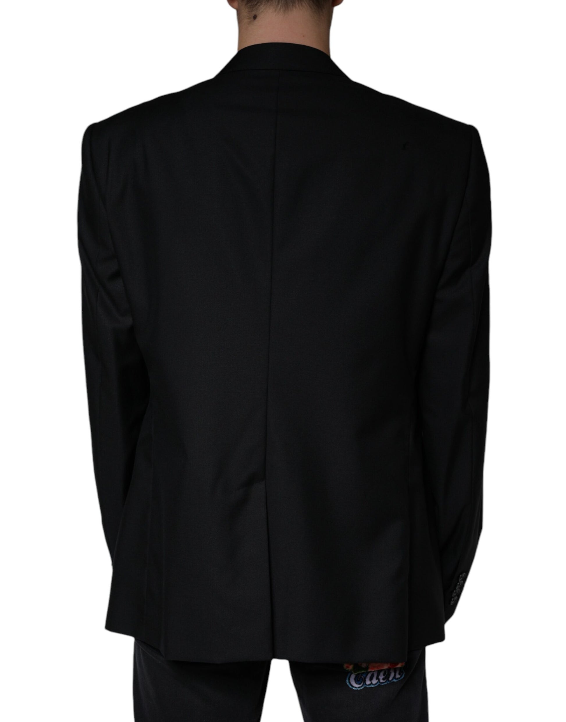 Black Wool Single Breasted Men Coat Blazer