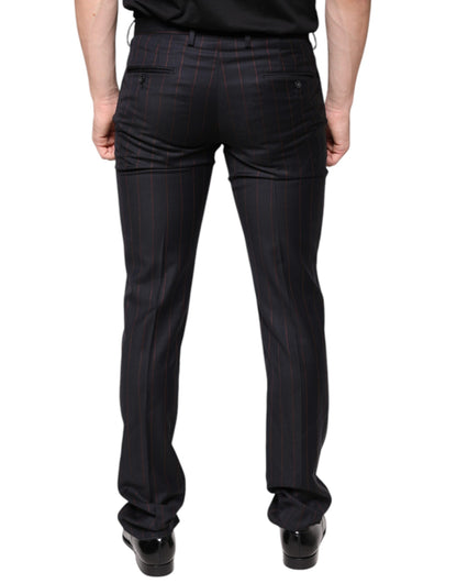 Black Stripes Skinny Men Dress Pants