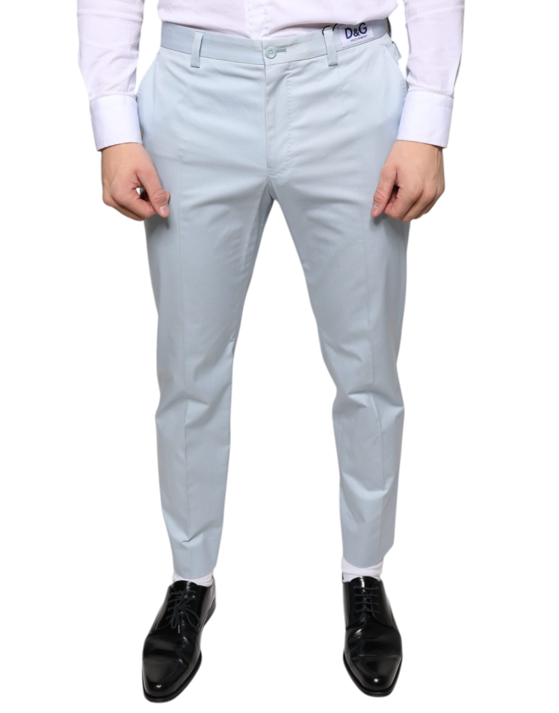 Light Blue Cotton Dress Pants