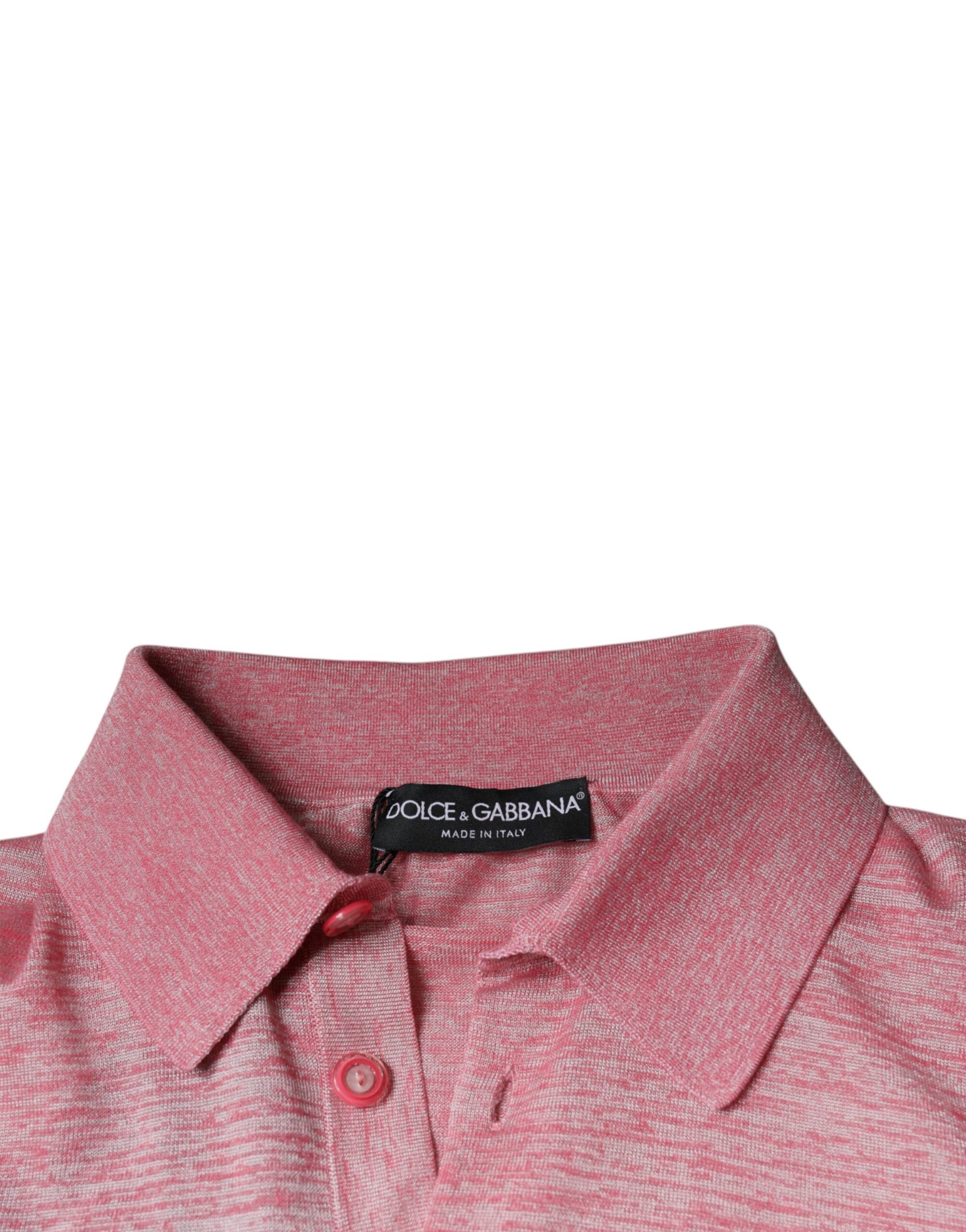 Pink Polyester Long Sleeve Men Polo T-shirt