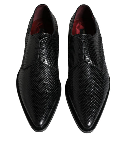 Black Leather Derby Formal Dress Shoes