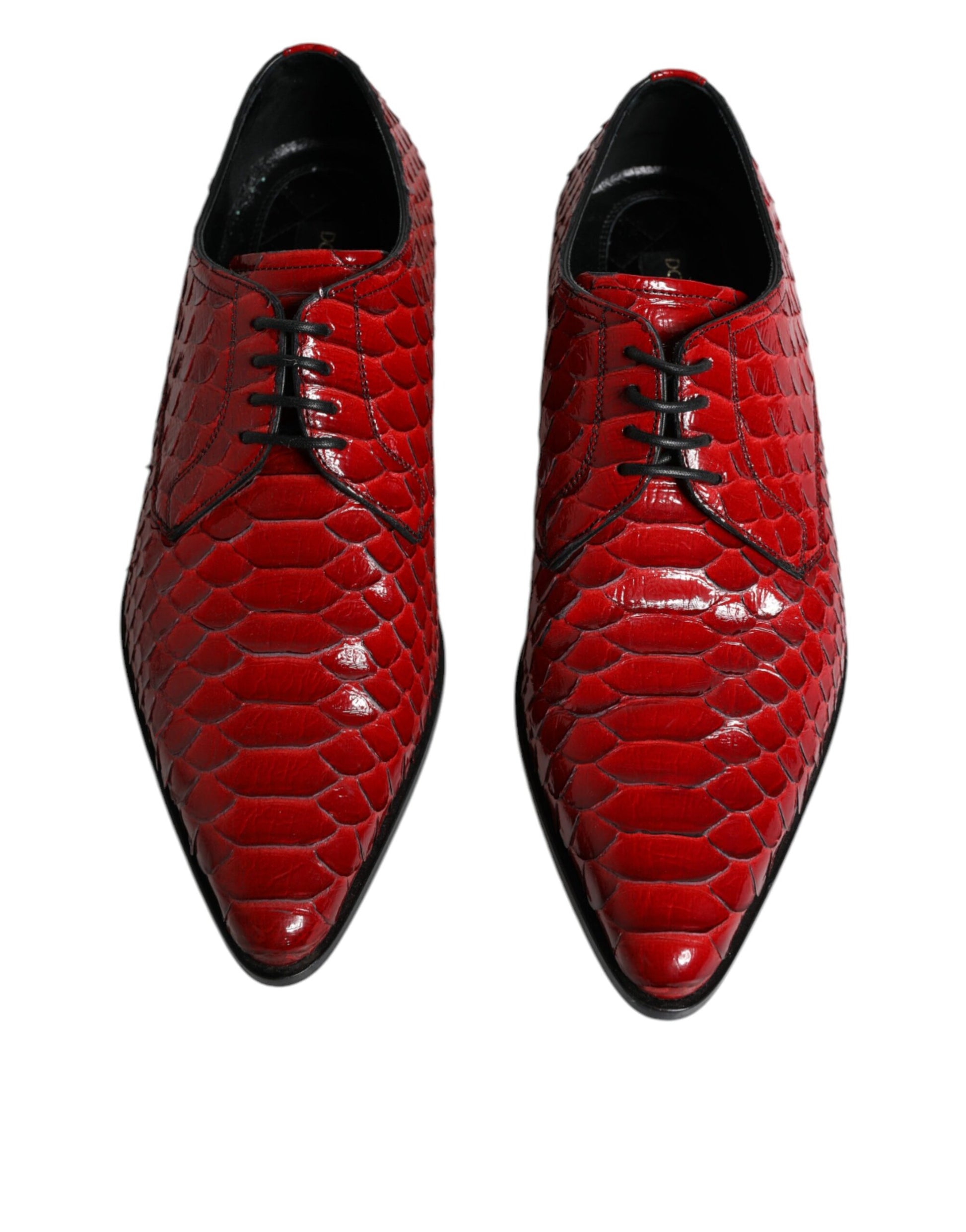 Red Textured Varnished Derby Men Formal Shoes