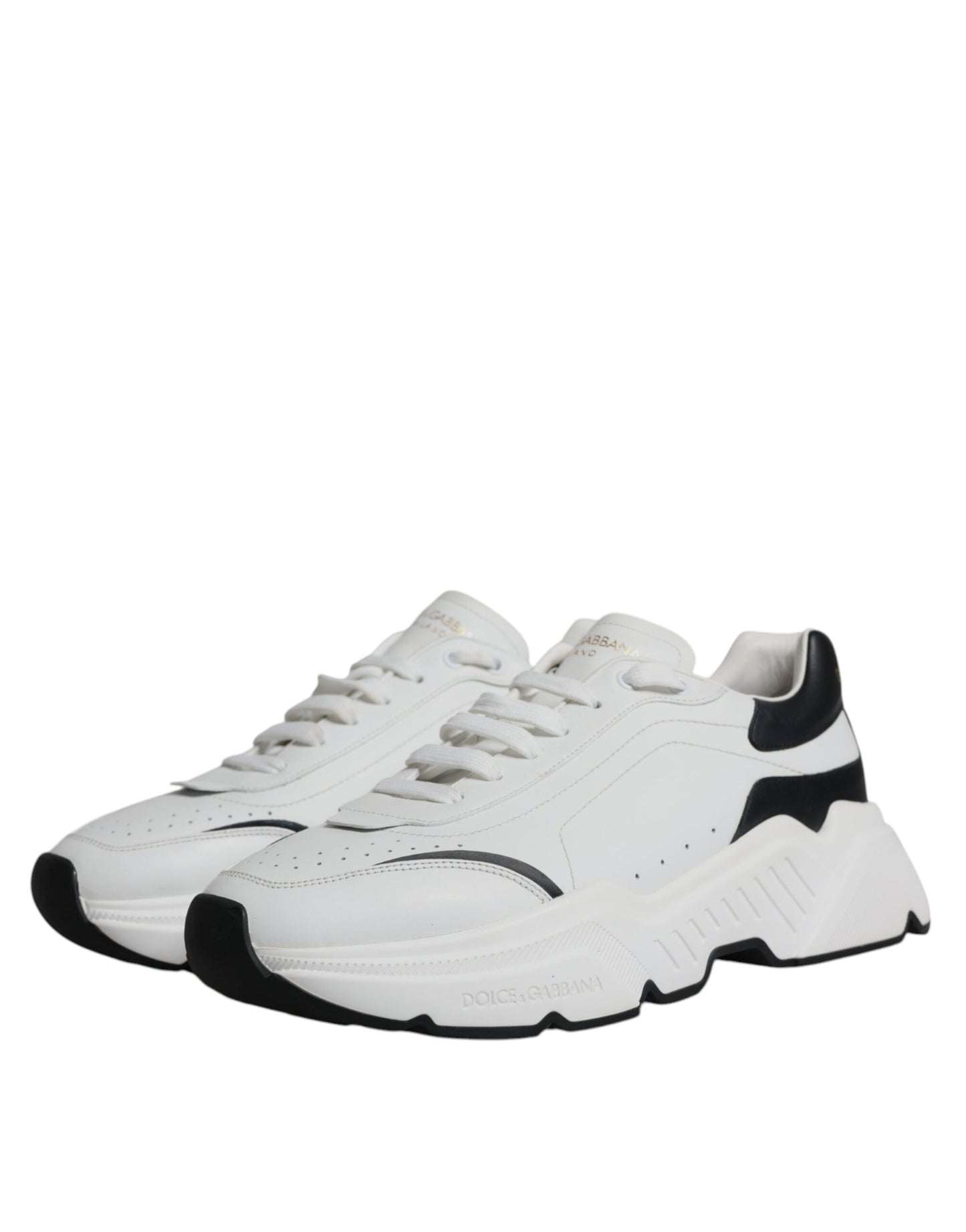 White Black DAYMASTER Leather Sneakers Shoes