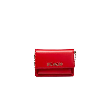 Red Polyethylene Women Crossbody Bag