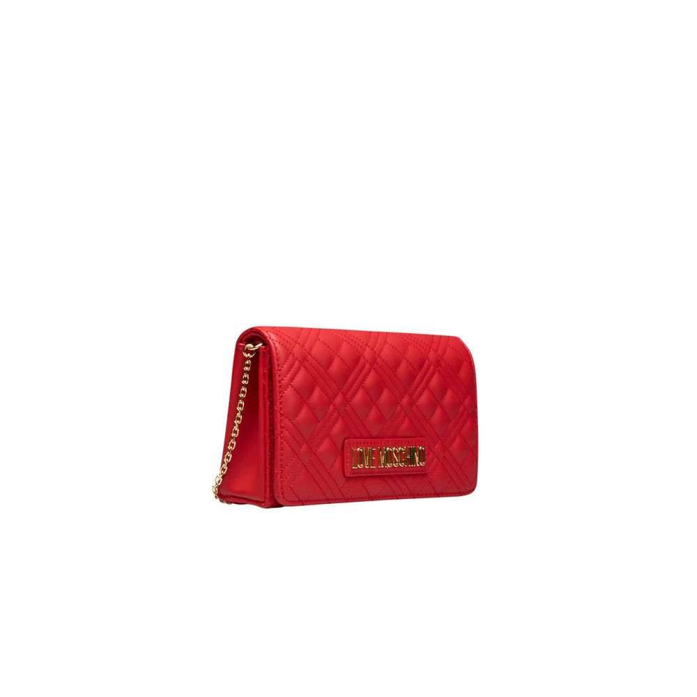 Red Polyethylene Women Crossbody Bag