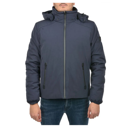 Blue Nylon Men Jacket