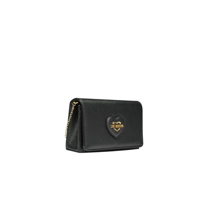 Black Polyethylene Women Crossbody Bag