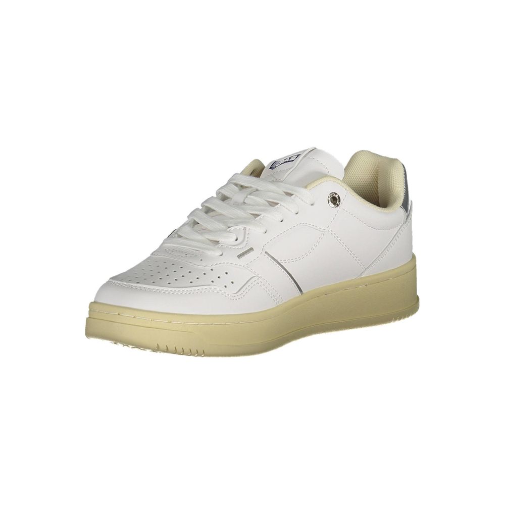 White Artificial Leather Sneaker