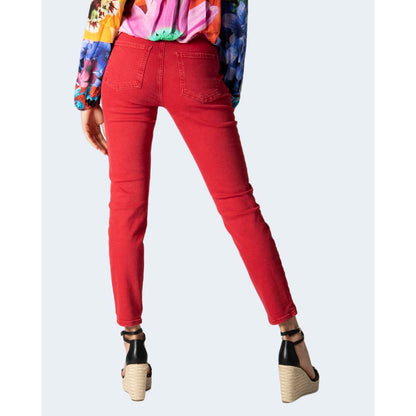 Red Cotton Jeans & Pant