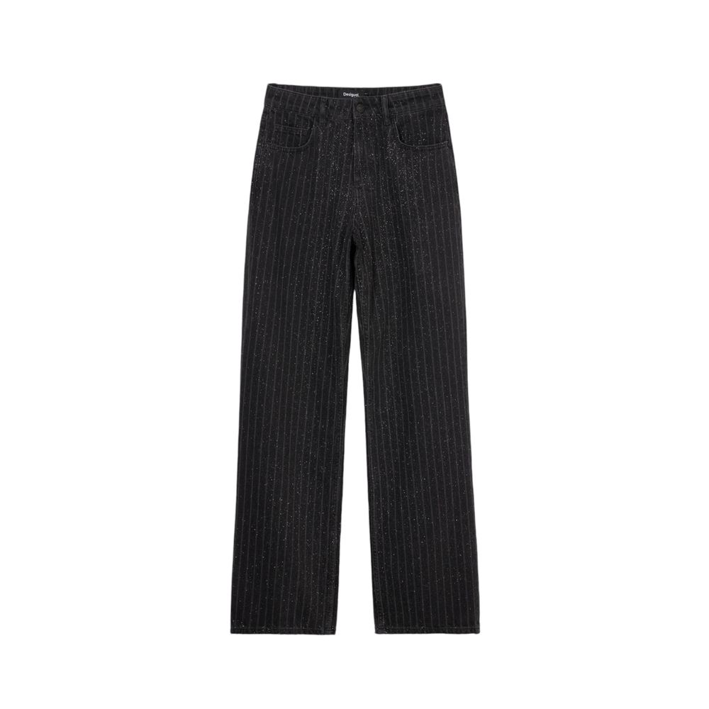 Black Cotton Jeans & Pant