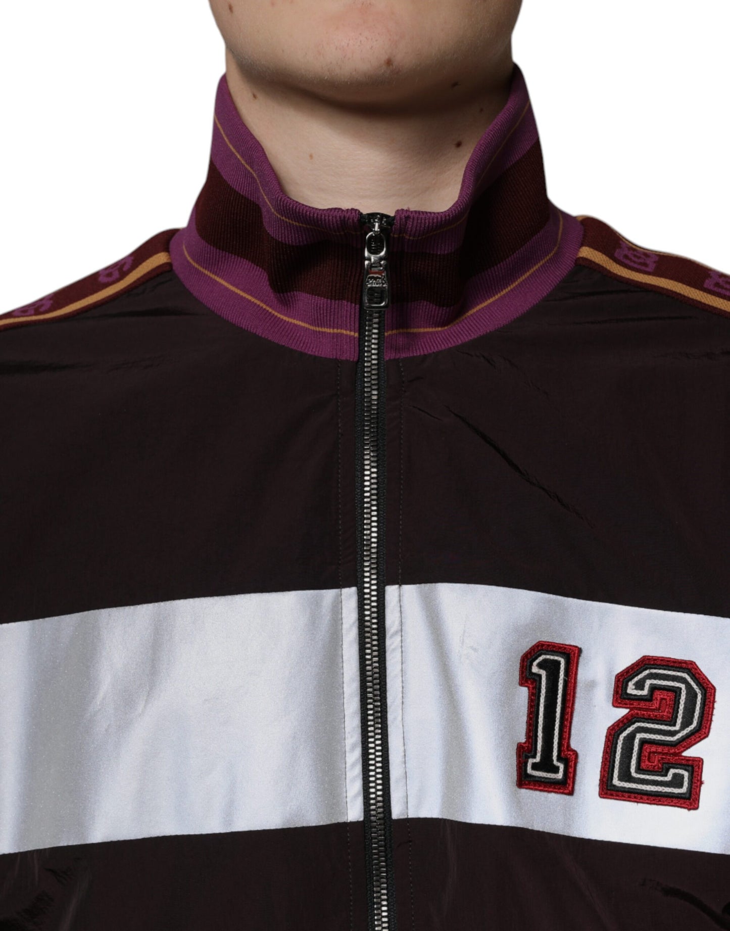 Multicolor Full Zip Jersey Men Bomber Jacket