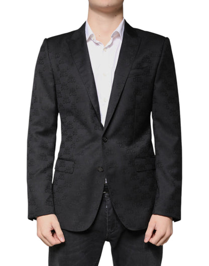 Black Wool Single Breasted Formal Blazer