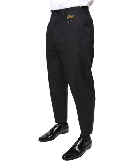 Black Crown Cotton Dress Pants