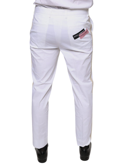 White Cotton Skinny Dress Pants