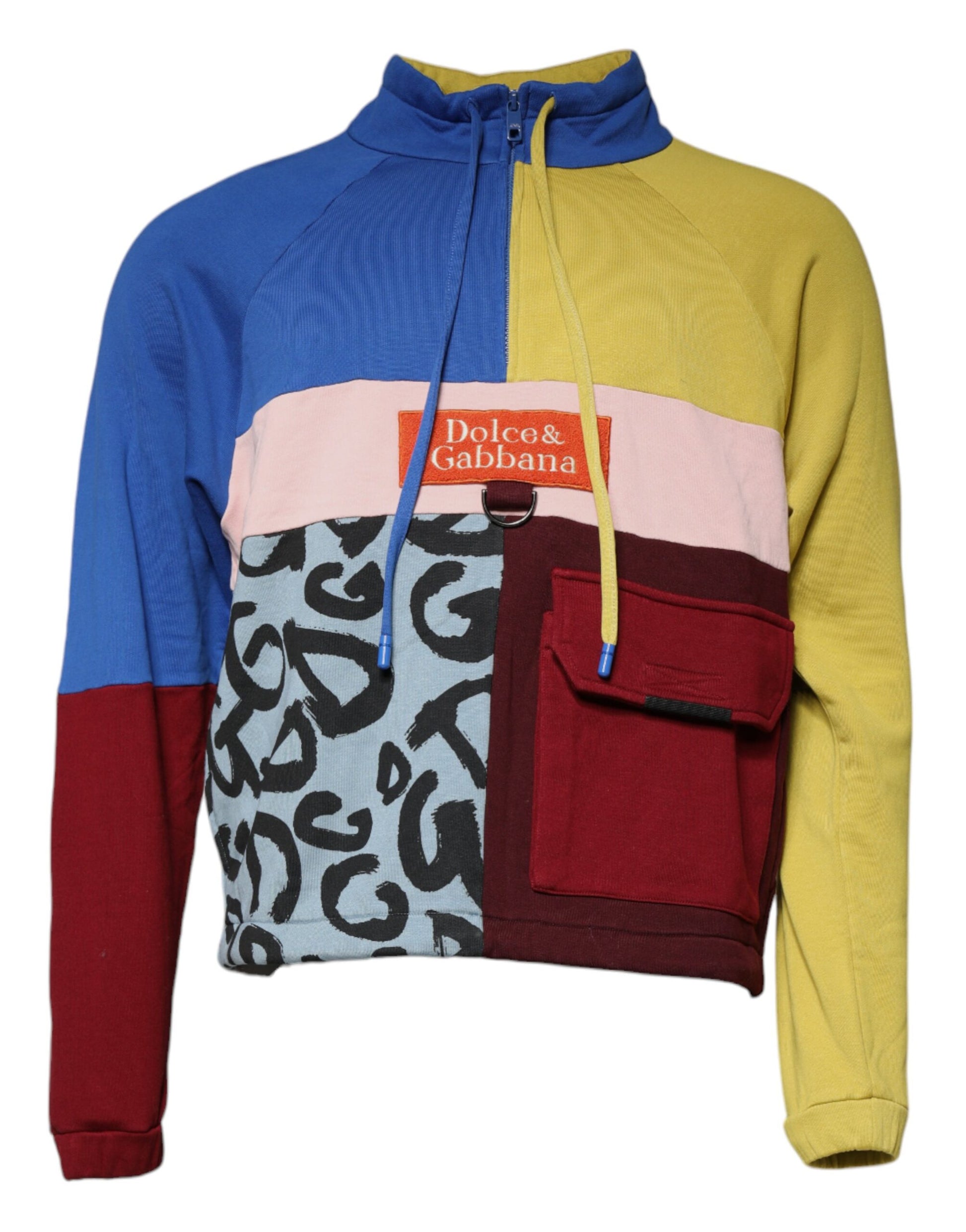 Multicolor Patchwork Men Sweatshirt Sweater