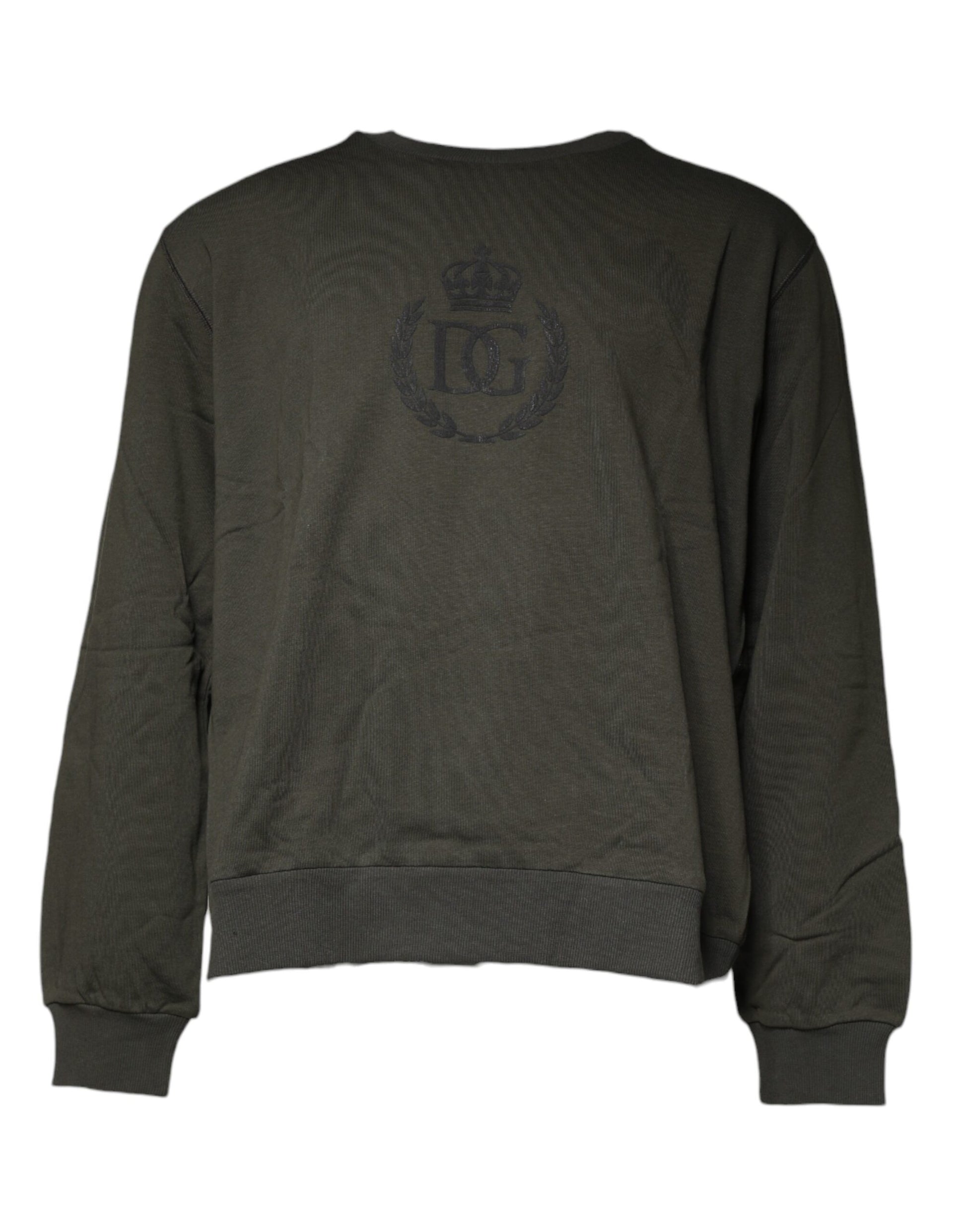 Army Green Crown Cotton Sweatshirt Sweater