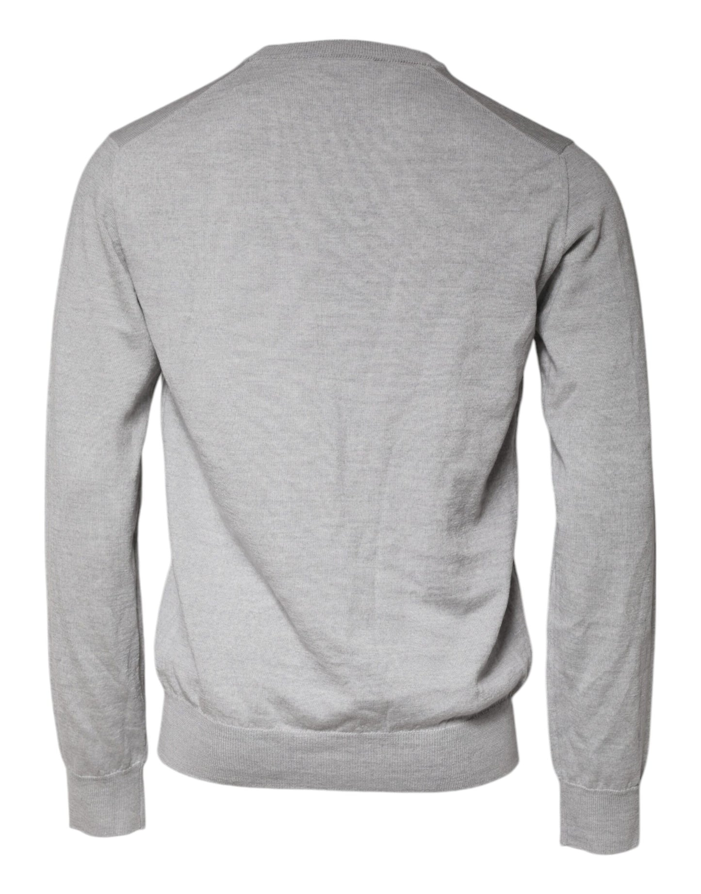 Light Gray Wool Crew Neck Pullover Sweater