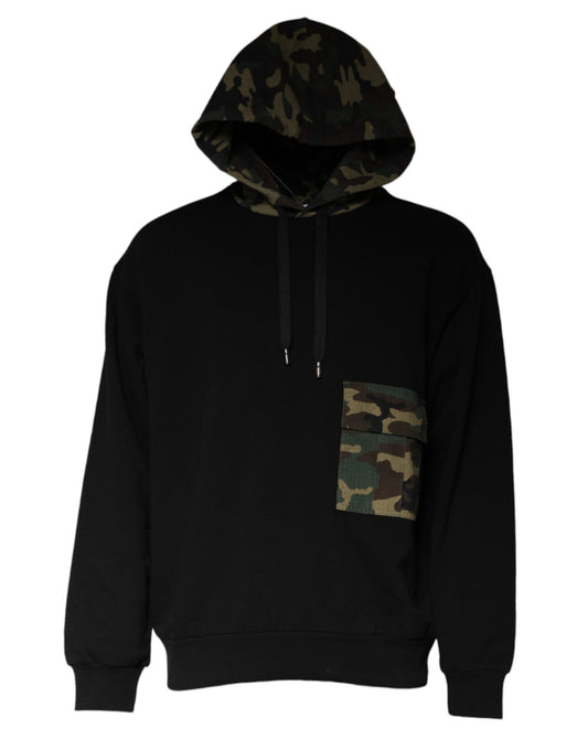 Black Camouflage Hooded Sweatshirt Sweater