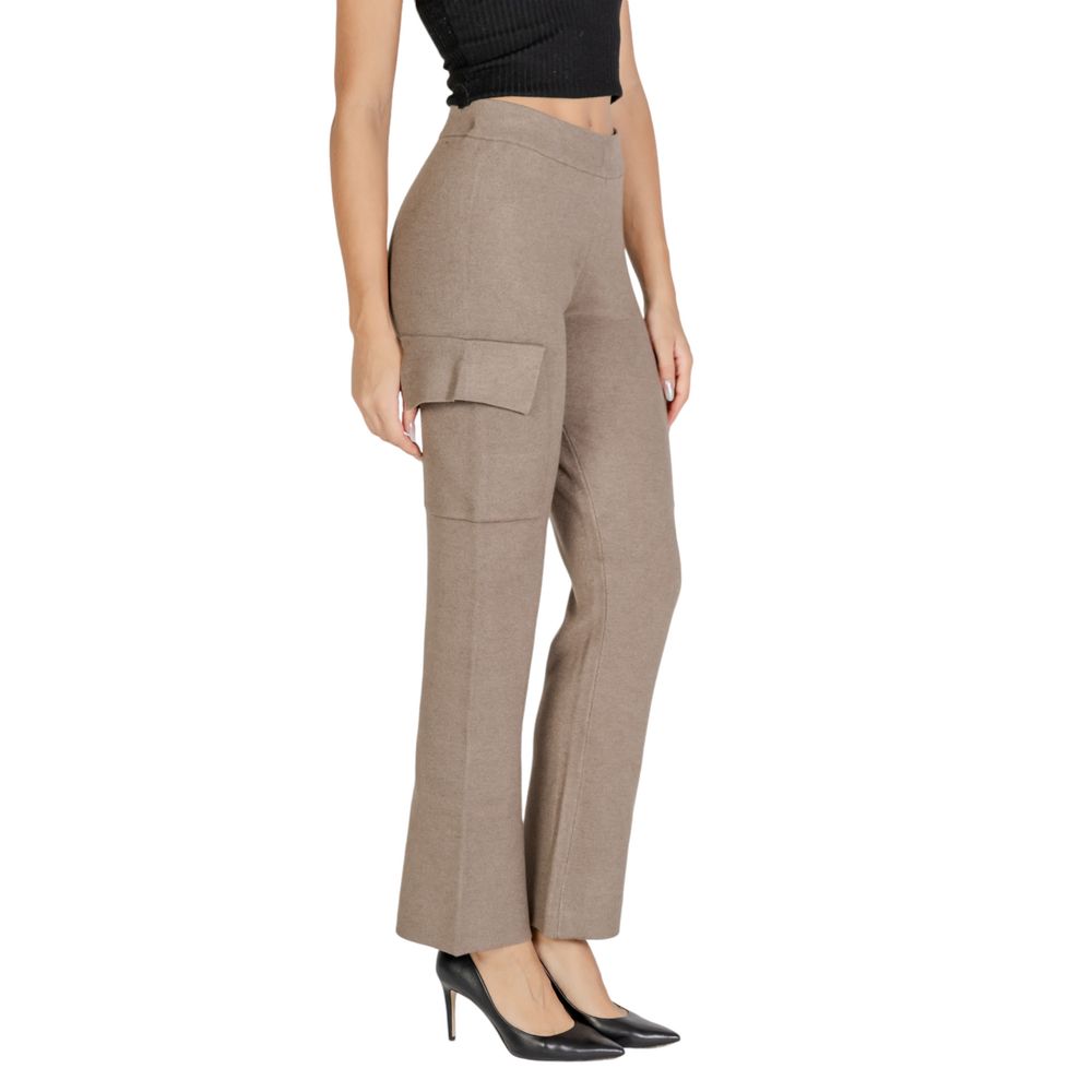 Beige Viscose Cargo Pants