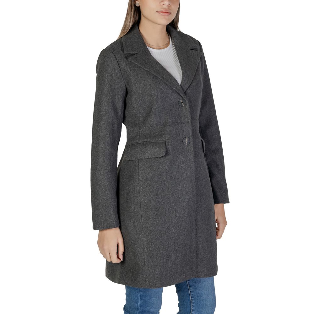 Gray Polyester Jackets & Coat