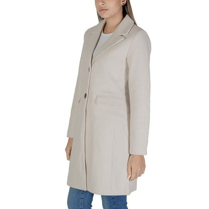 Beige Polyester Jackets & Coat