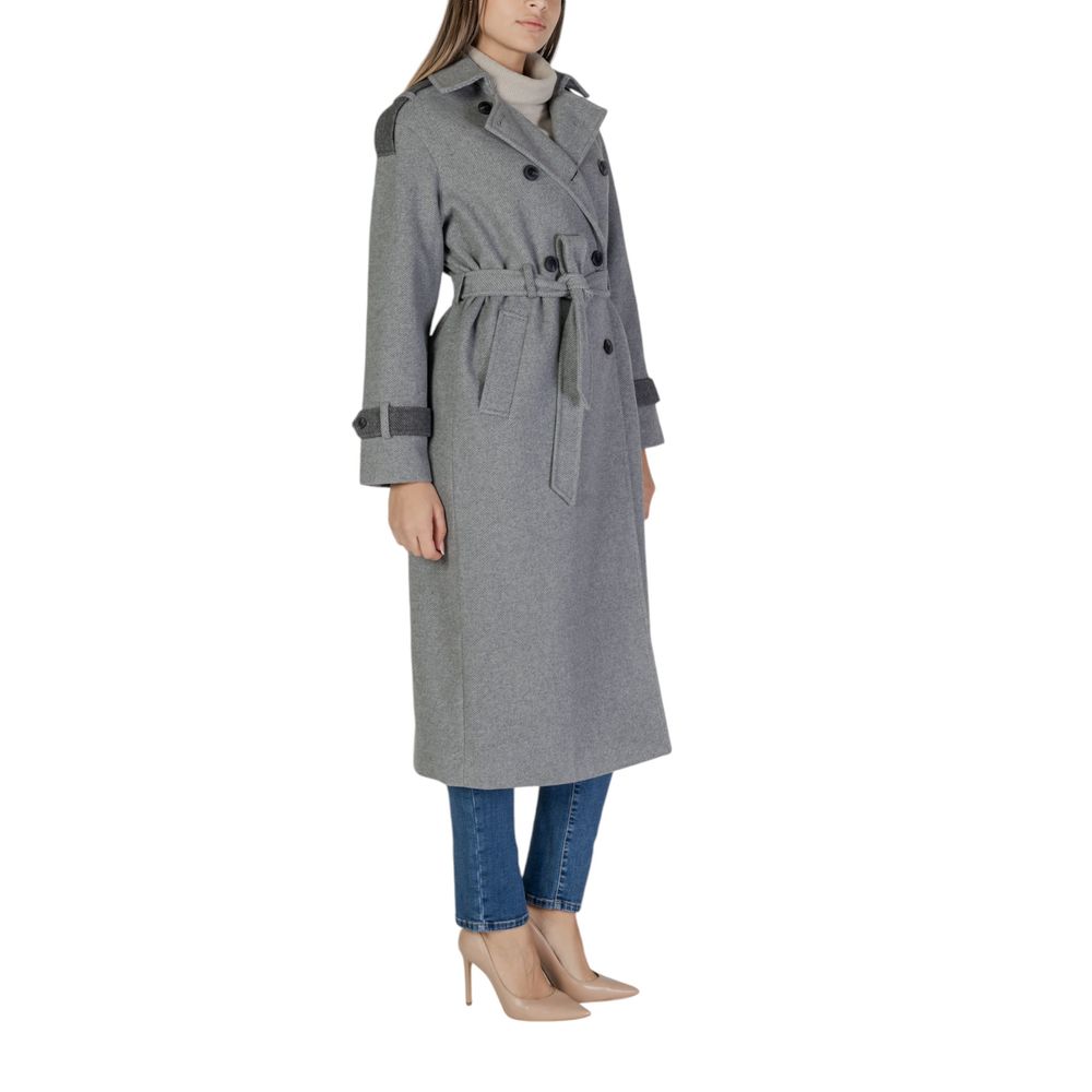 Gray Recycled Polyester Jackets & Coat