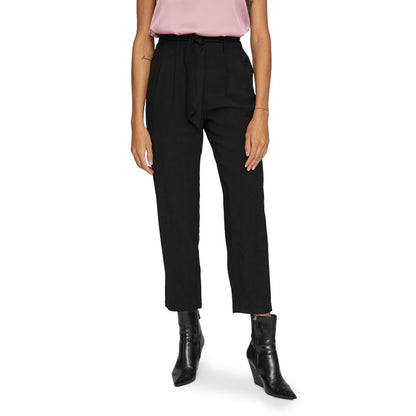 Black Viscose Cropped Pant