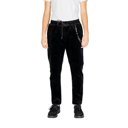 Black Cotton Casual Pants