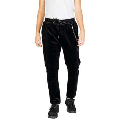 Black Cotton Casual Pants