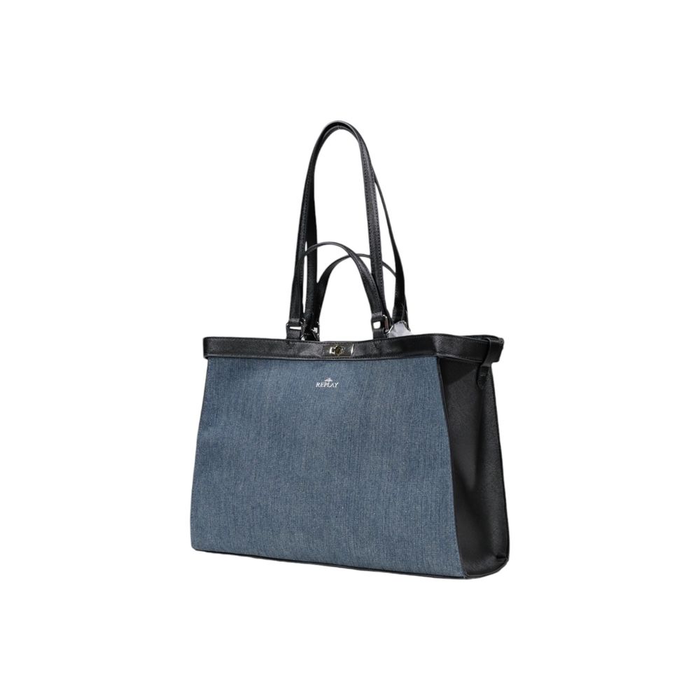 Blue Cotton Handbag