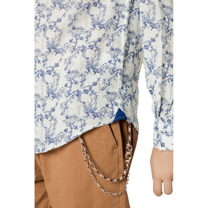 Blue Linen Pattern Shirt