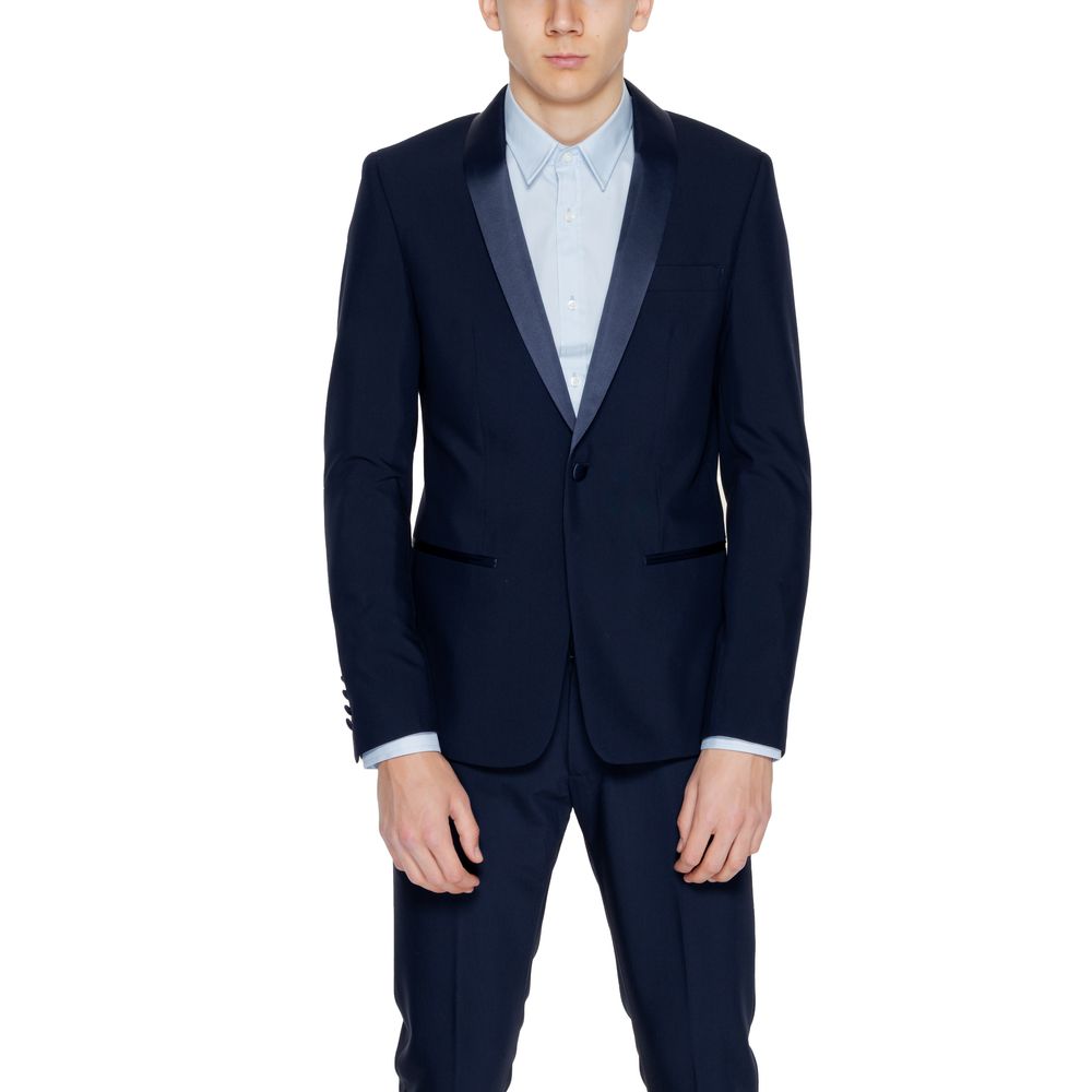 Blue Polyester Suit