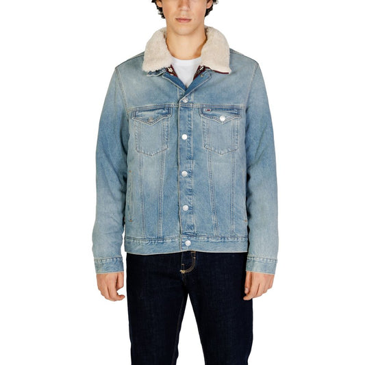 Light Blue Cotton Jackets & Coat