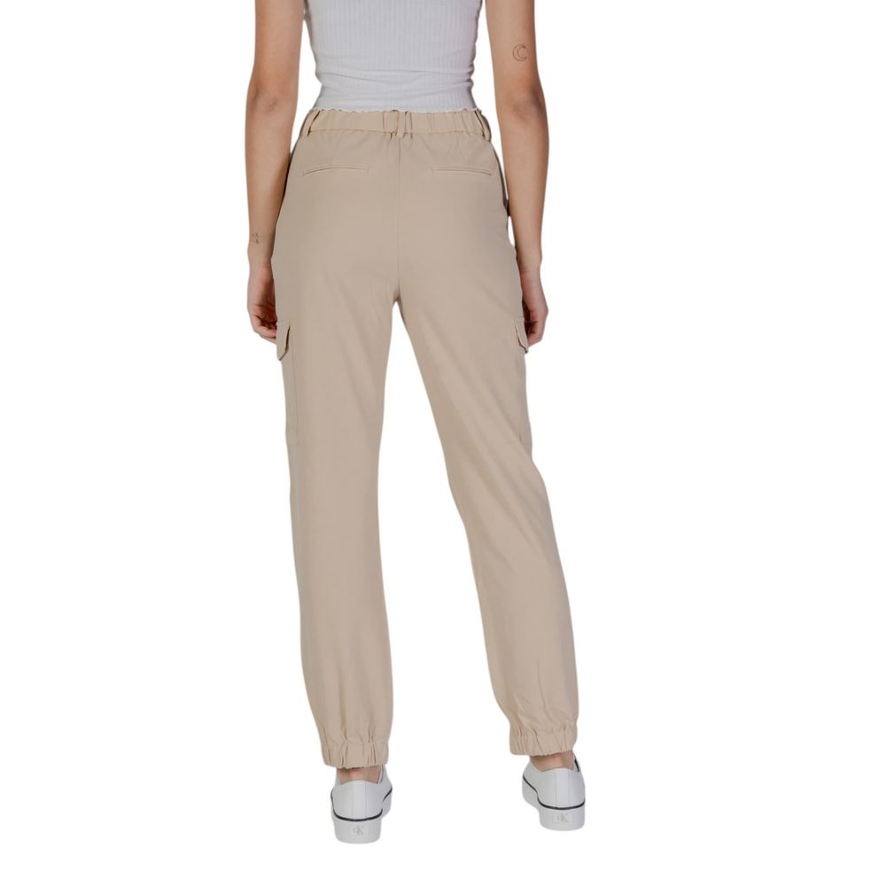 Beige Polyester Jeans & Pant