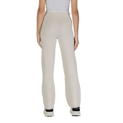 Cream Viscose Casual Pants
