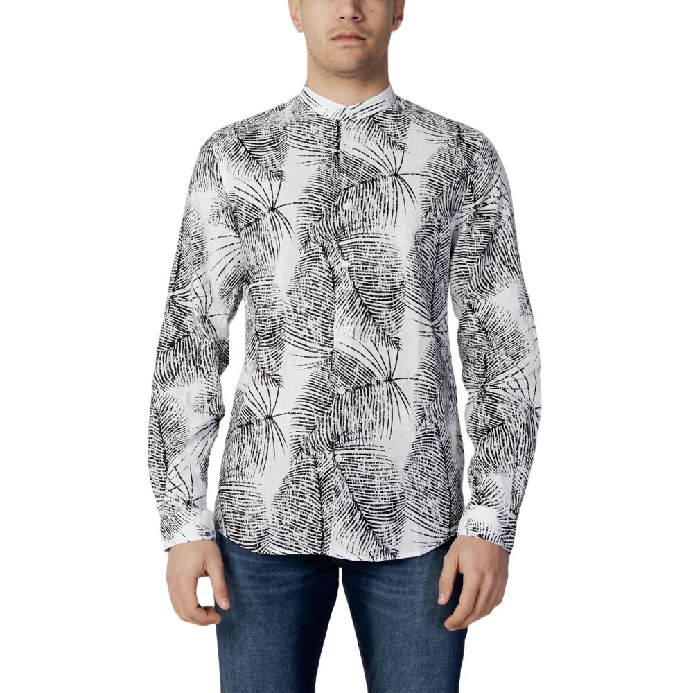 Black Linen Pattern Shirt