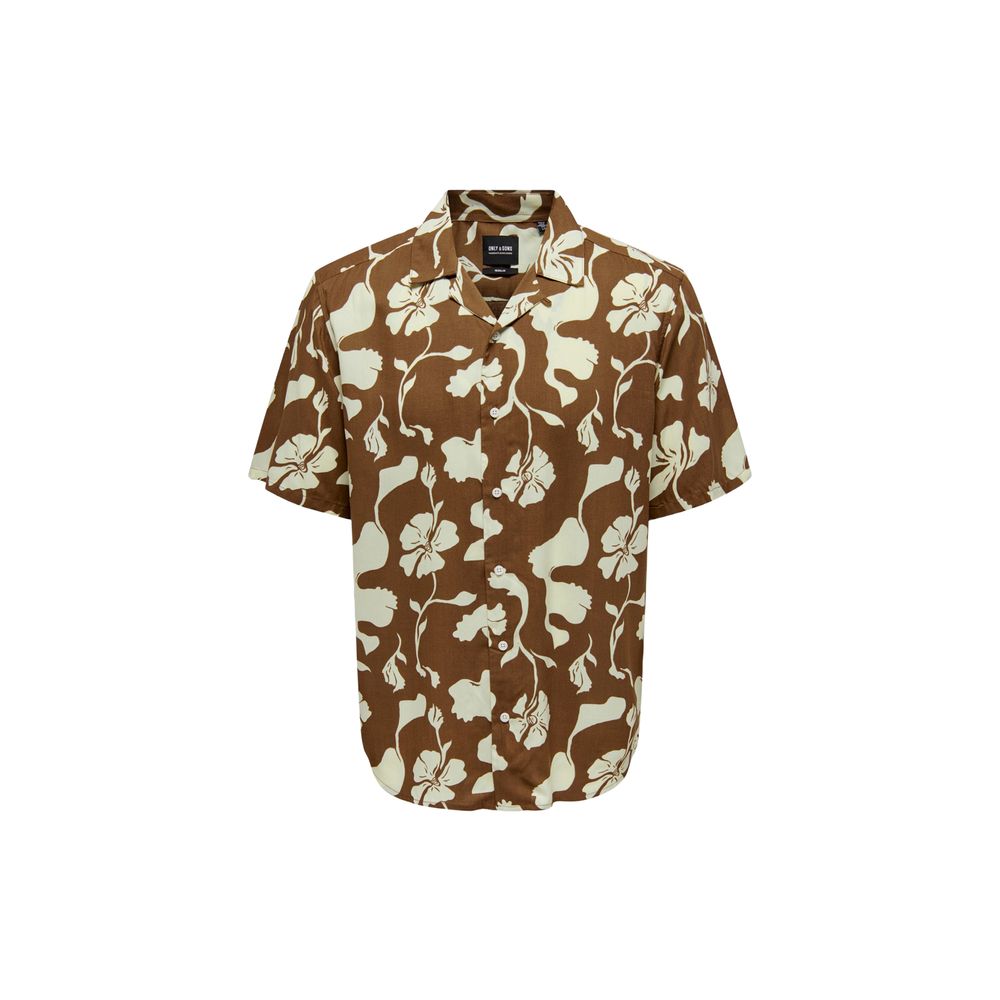 Brown Viscose Shortsleeve Shirt