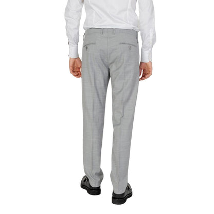 Gray Polyester Dress Pants