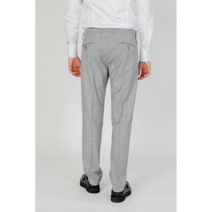 Gray Polyester Dress Pants
