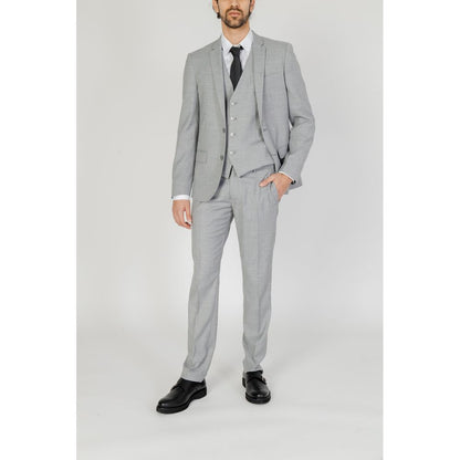 Gray Polyester Dress Pants