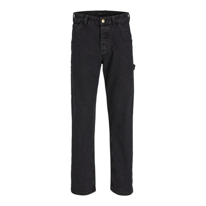 Black Cotton Relaxed Fit Jeans