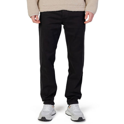 Black Cotton Chino Pants