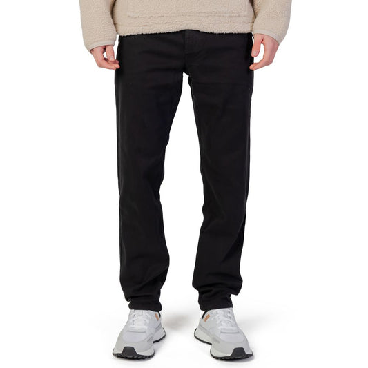 Black Cotton Chino Pants