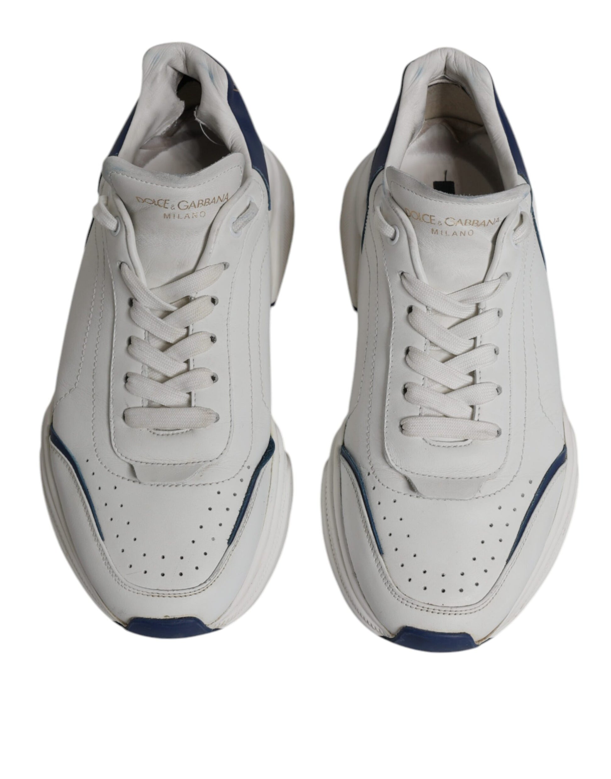 White Blue DAYMASTER Leather Sneakers Shoes