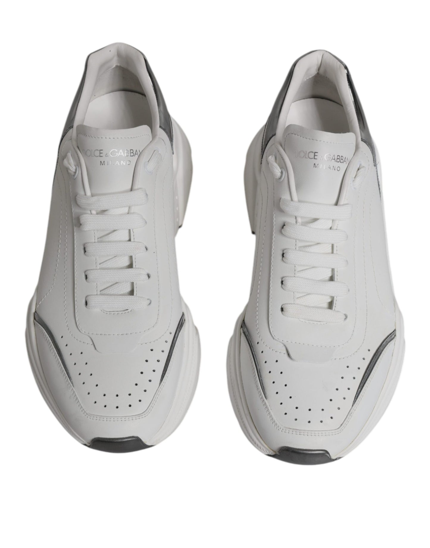 White Silver DAYMASTER Leather Men Sneakers Shoes