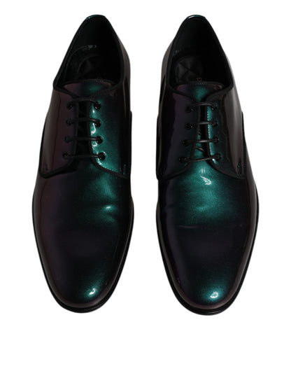 Peacock Patent Leather Derby Men Dress Shoes