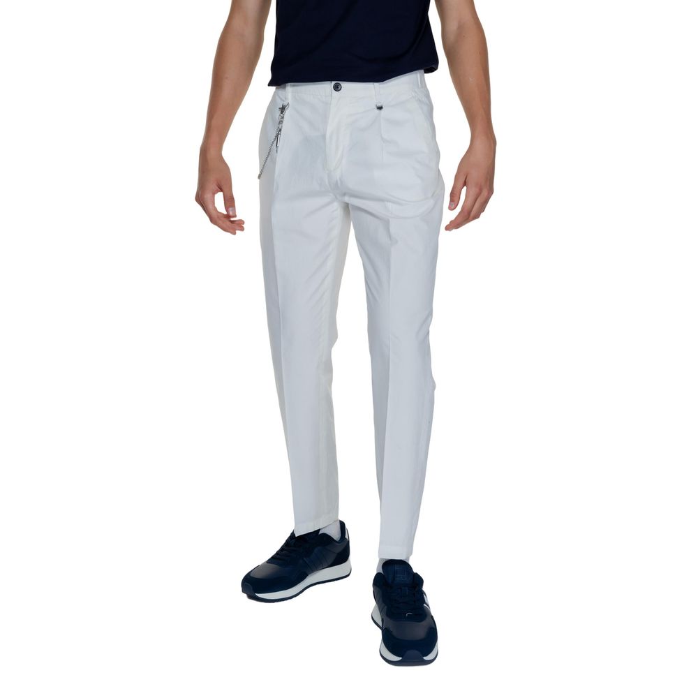 White Cotton Casual Pants