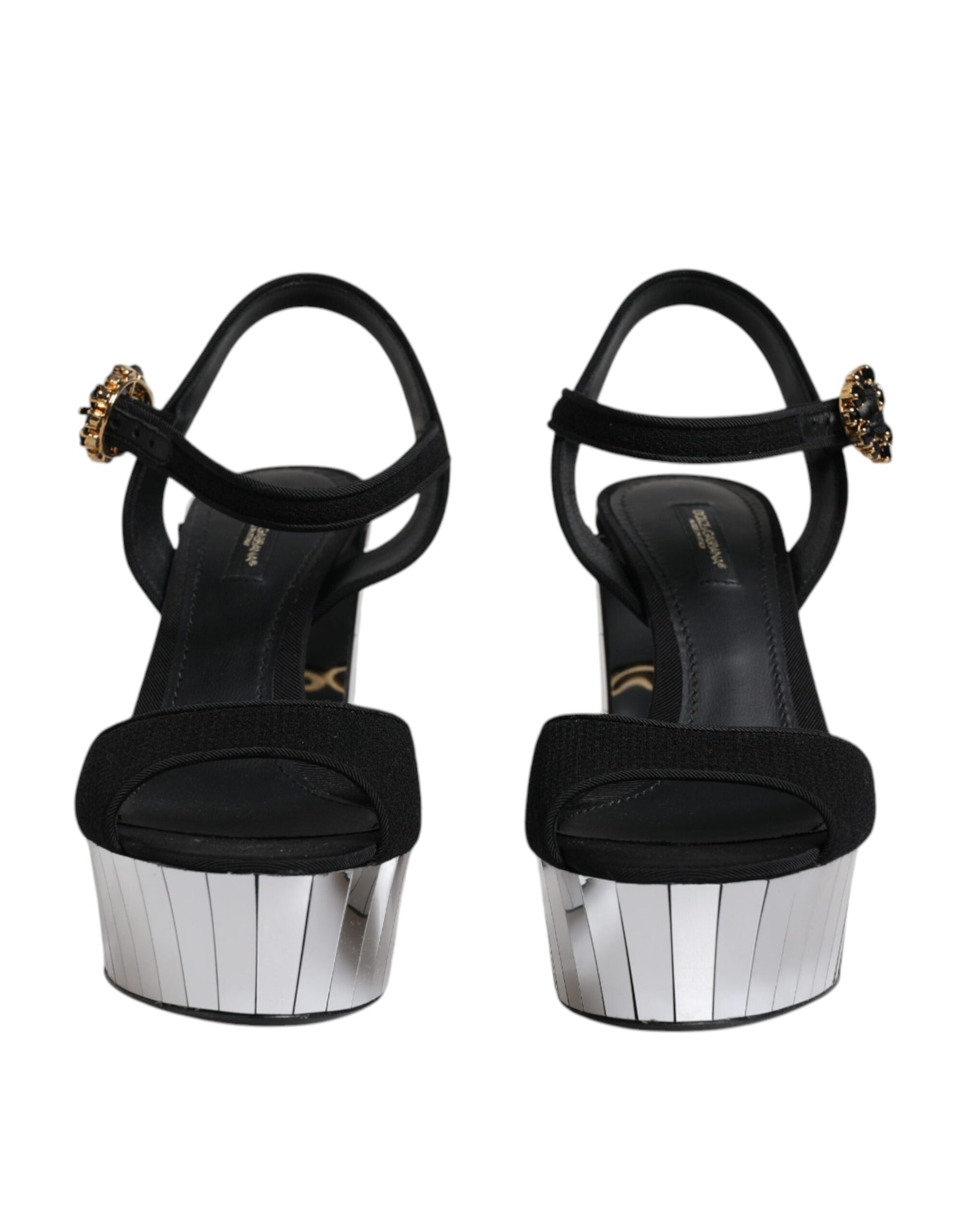 Black Mirror Heels Platform Sandals Shoes