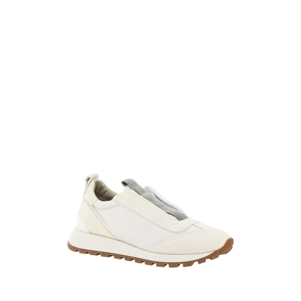 White Rubber Low Top Sneakers