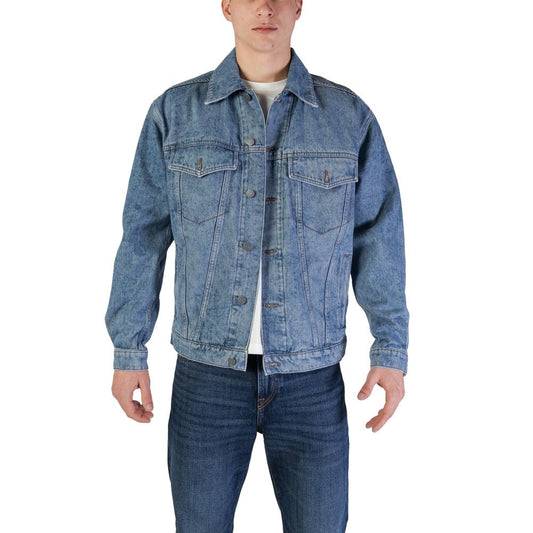 Light Blue Cotton Jackets & Coat